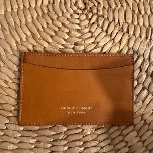 Graphic Image Brown Leather Card Holder